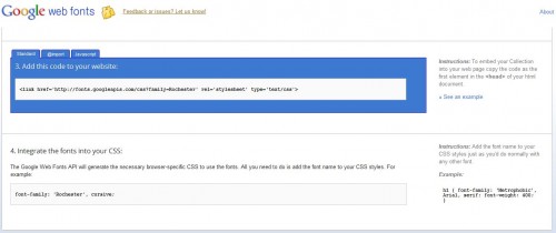 Google Webfonts Embed
