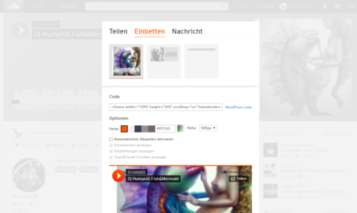 Soundcloud Player in Website einfügen