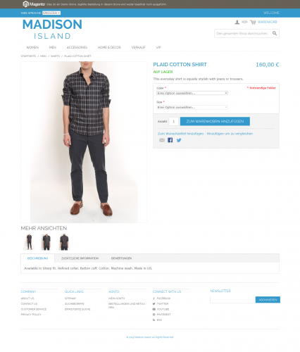 Magento RWD Theme Desktop-Ansicht