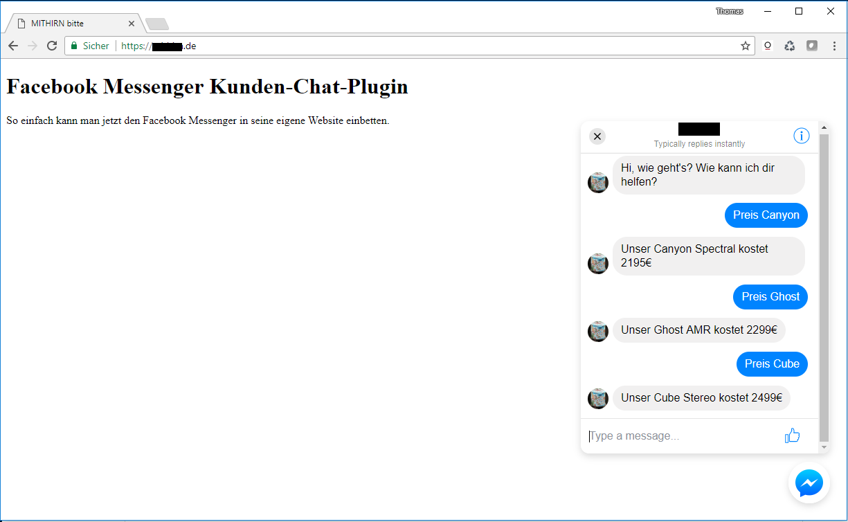 Read more about the article Facebook Messenger Kunden-Chat-Plugin in Website einbetten