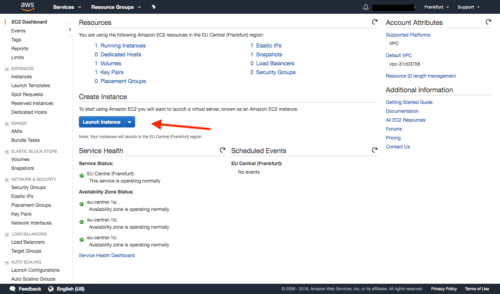 AWS EC2 Instanz launchen