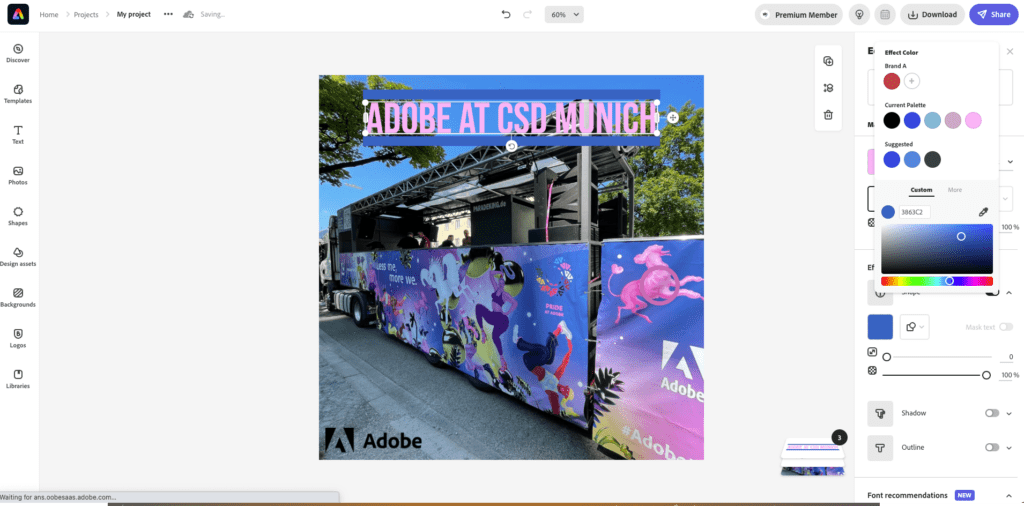 adobe express select color