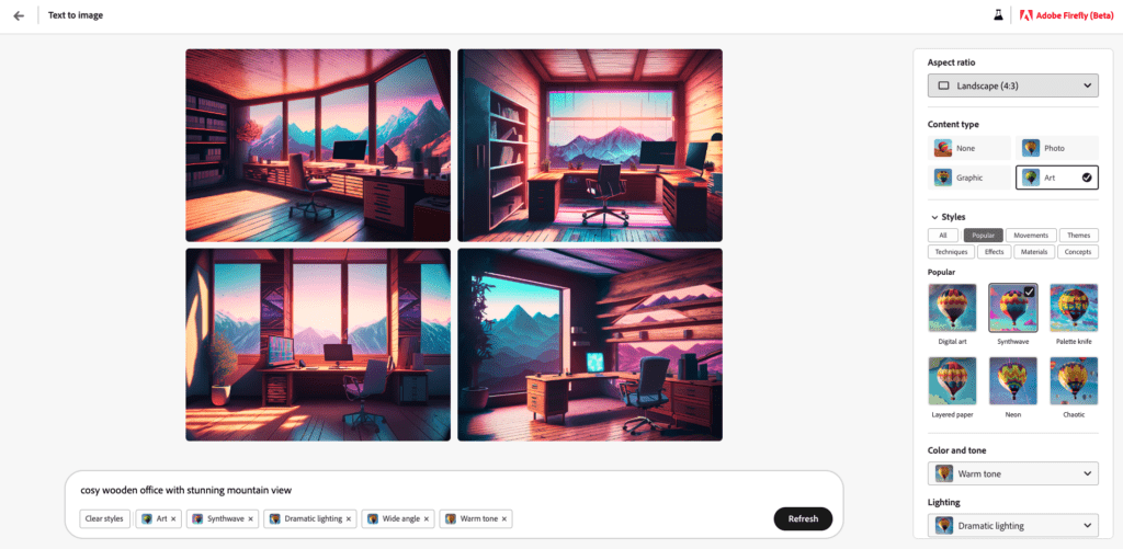Adobe Firefly Synthwave Style