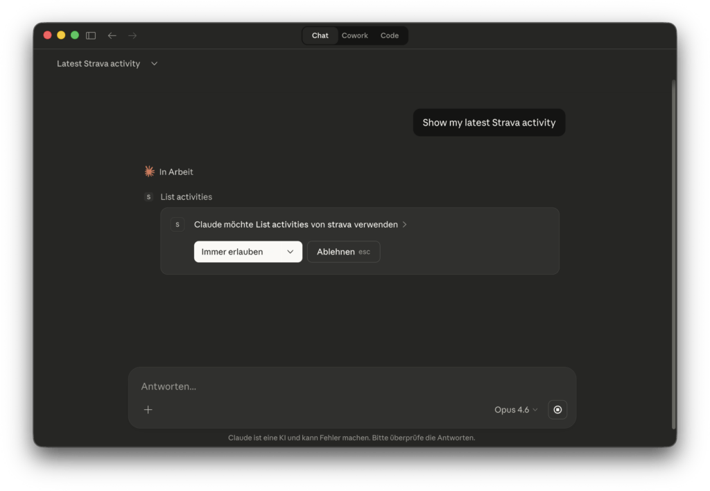 Methode aus MCP-Server in Claude Chat autorisieren
