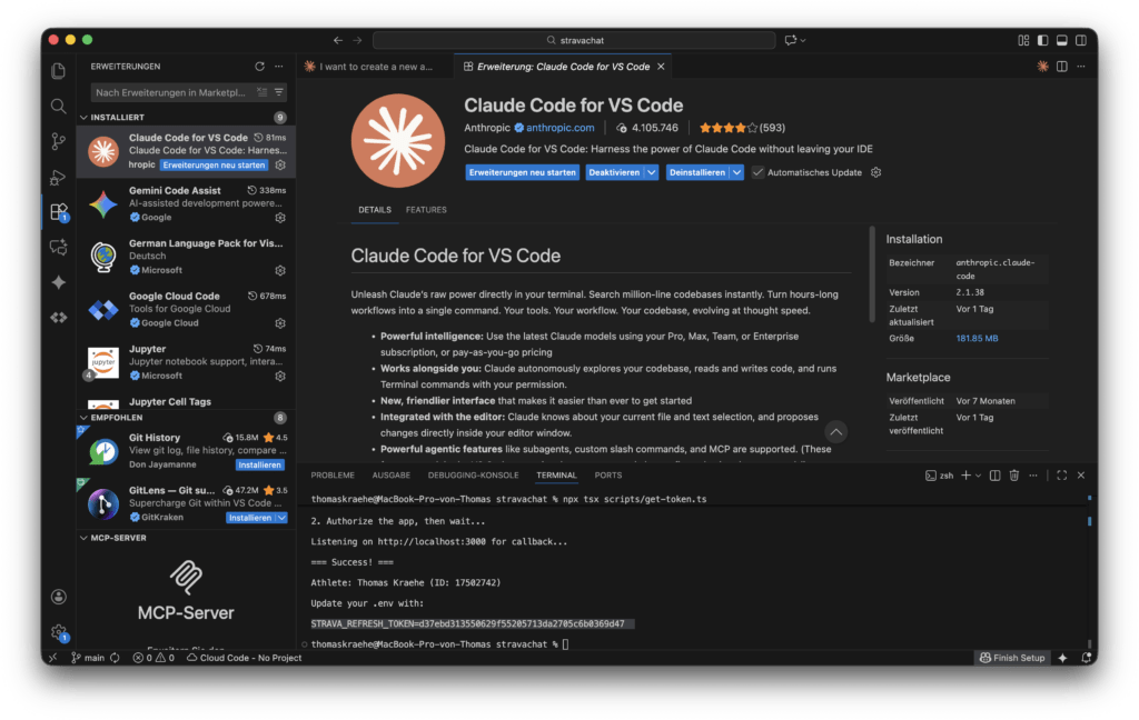 Claude Code Extension für VS Code Claude Code Extension für VS Code